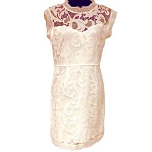 Sans Souci- Off White Lace Sleeveless Dress